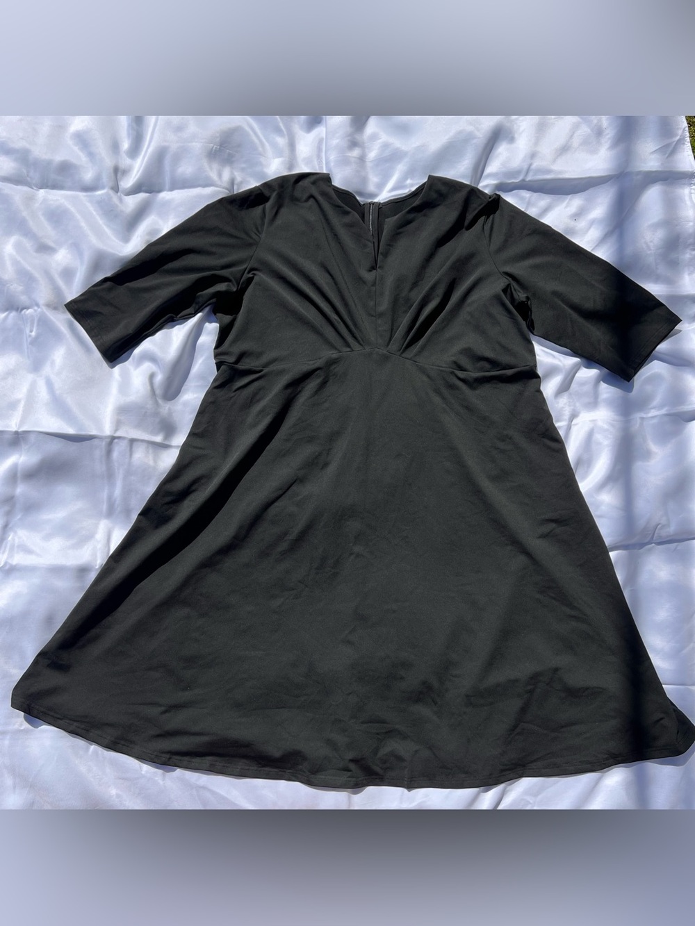 Black V-Neck A-Line Women’s Dress